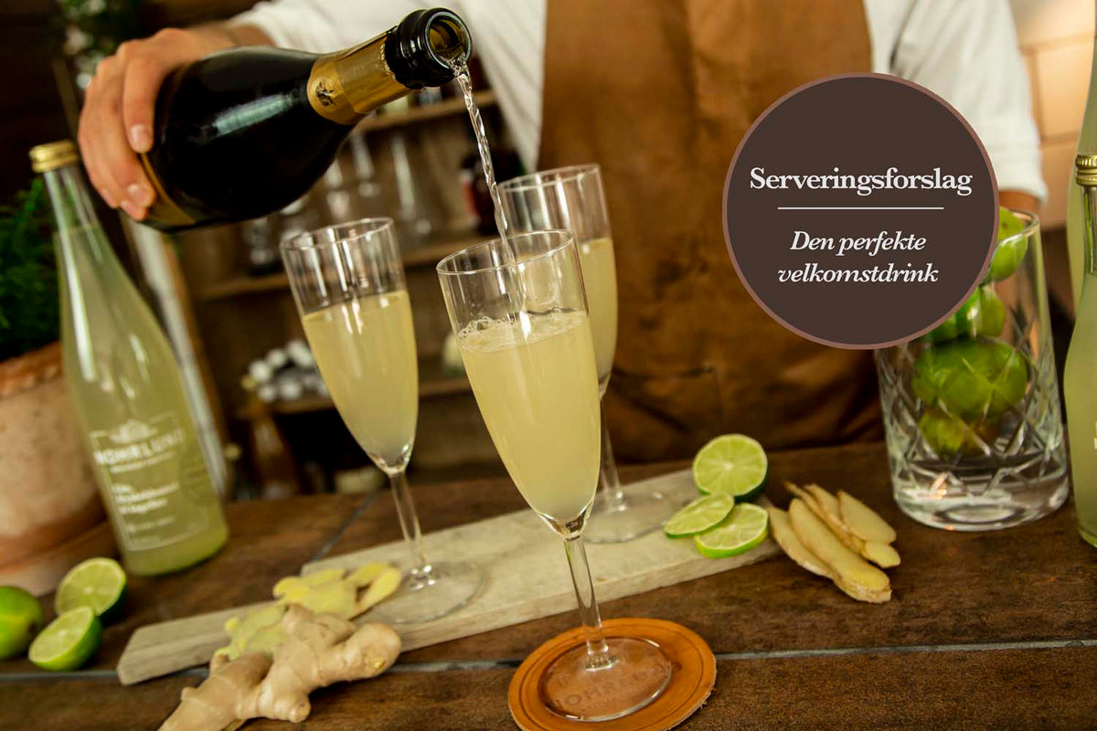 Læskende velkomstdrink med bobler Nohrlund cocktails Nohrlund